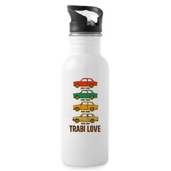 Trabi Love Trio de voitures rétro - Gourde avec paille intégrée - blanc - Droite