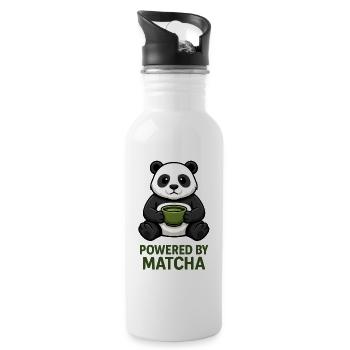 Panda mit Matcha-Becher - Trinkflasche mit integriertem Trinkhalm - Weiß - Rechts