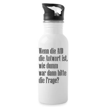 Frage - Trinkflasche mit integriertem Trinkhalm - Weiß - Rechts