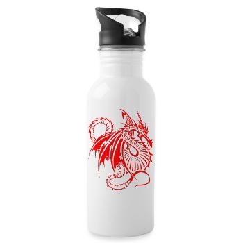 Drachen - Trinkflasche mit integriertem Trinkhalm - Weiß - Rechts