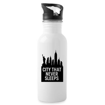 City That Never Sleeps Capital City - Water bottle with straw - white - Right