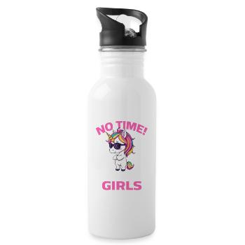 Einhorn Girls Spruch Sonnenbrille Cool Unicorn - Trinkflasche mit integriertem Trinkhalm - Weiß - Rechts