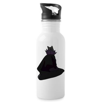 Shadowed Queen in Velvet Cloak - Water bottle with straw - white - Right