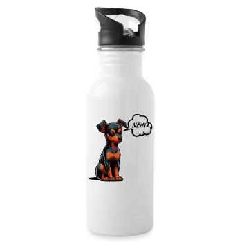 No Miniature Pinscher Pinscher Pinscher Owner - Water bottle with straw - white - Right