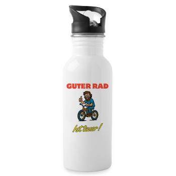 Guter Rad Humor Fahrrad Cartoon Design Bike  - Trinkflasche mit integriertem Trinkhalm - Weiß - Rechts