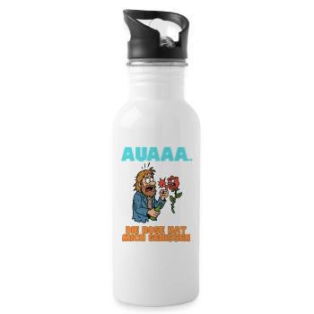 Ouch, the rose bit meme - Water bottle with straw - white - Right
