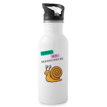Poppy Snail Cartoon Snail Dictons drôles - Gourde avec paille intégrée - blanc - Droite