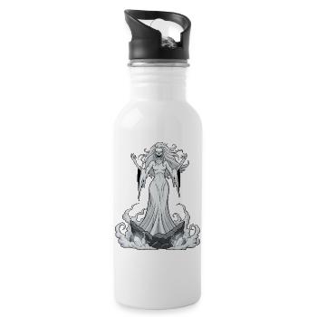 Banshee sur rochers de cristal - Gourde avec paille intégrée - blanc - Droite