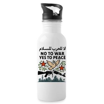 Yes to peace - Water bottle with straw - white - Right