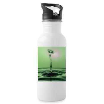 Abstrait liquide vert - Gourde avec paille intégrée - blanc - Droite