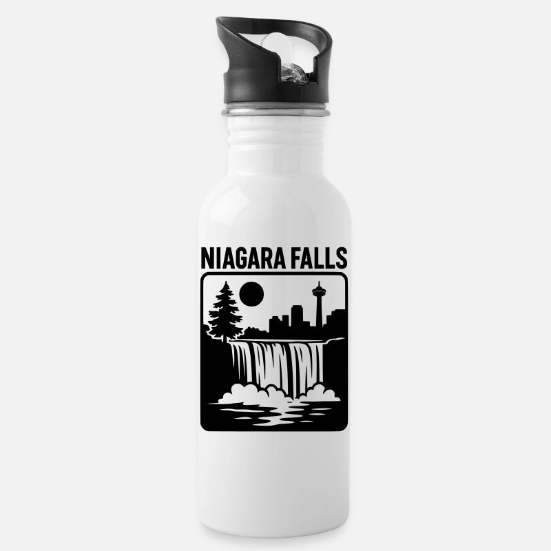 Niagara Falls Falls Canada Vacances Loisirs - Gourde avec paille intégrée - blanc