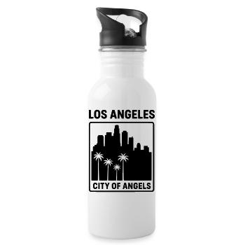 Los Angeles - Gourde avec paille intégrée - blanc - Droite
