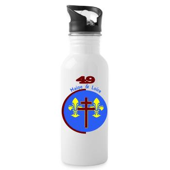 Maine et Loire 49 logo revisited - Water bottle with straw - white - Right