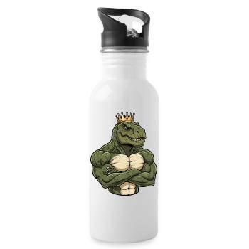 Fort Dino T-Rex King Dessin animé Fitness Jungle - Gourde avec paille intégrée - blanc - Droite