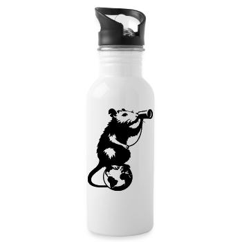 Ratte hat Sehnsucht - Trinkflasche mit integriertem Trinkhalm - Weiß - Rechts