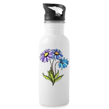 Blumen - Gourde avec paille intégrée - blanc - Droite