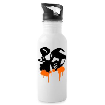 Paintball - Water bottle with straw - white - Right