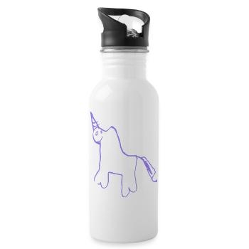 Licorne minimaliste Lineart - Gourde avec paille intégrée - blanc - Droite