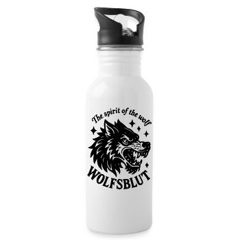 Wolf Blood Wolves Wolf Pack Wolf Pack Pack Pack Hunting - Water bottle with straw - white - Right