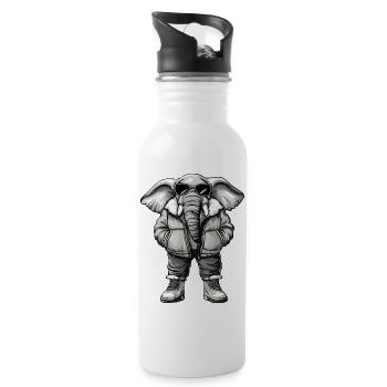 Elephant Cool Winter - Water bottle with straw - white - Right