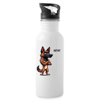 No Malinois Belgian Shepherd Malinoishund - Water bottle with straw - white - Right