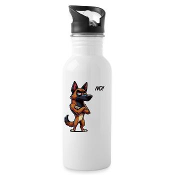 No Malinois Belgian Shepherd Malinois Owner - Water bottle with straw - white - Right