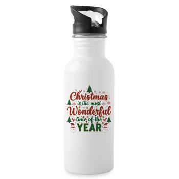 Christmas Wonder Year - Water bottle with straw - white - Right