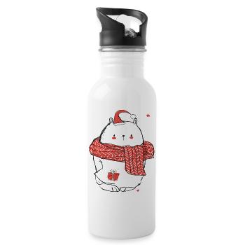 Winter magic - Water bottle with straw - white - Right
