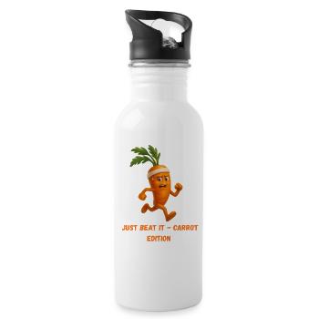 Carrot with Headband Running Edition Caricature - Water bottle with straw - white - Right