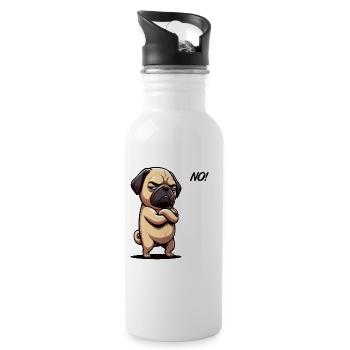 No Pug Pugs Pug Owner Pug Lover Pug Dog - Water bottle with straw - white - Right