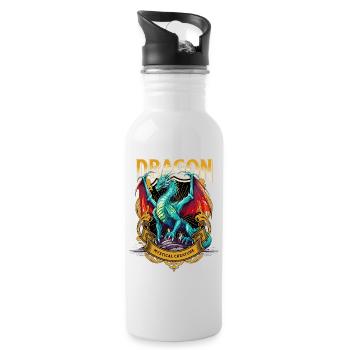 Dragon Fantaisie Magie Mysticisme Mythologie Créature - Gourde avec paille intégrée - blanc - Droite