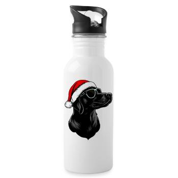 Chiens Noël / Père Noël Chien - Gourde avec paille intégrée - blanc - Droite