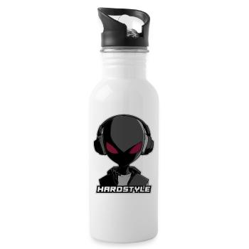 Hardstyle Alien – Music Design with Headphones - Water bottle with straw - white - Right