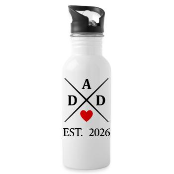 Dad Heart EST. 2026 - Gourde avec paille intégrée - blanc - Droite