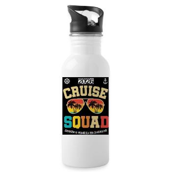 2026 Cruise Squad Tropische Sonnenbrillen - Trinkflasche mit integriertem Trinkhalm - Weiß - Rechts