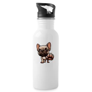 Talk to the paw French Bulldog Bully - Water bottle with straw - white - Right