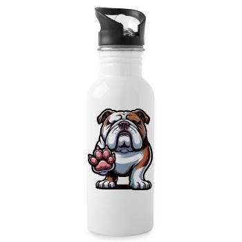 English Bulldog Bully Bully Owner Bullyfan - Water bottle with straw - white - Right