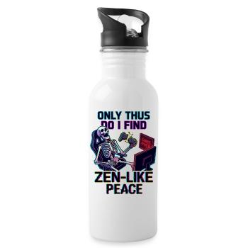 Gamer Rage Zen Frieden - Trinkflasche mit integriertem Trinkhalm - Weiß - Rechts