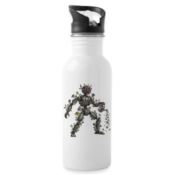 Art de la flore robotique en floraison - Gourde avec paille intégrée - blanc - Droite