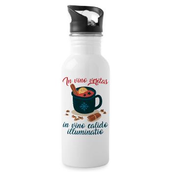 The truth lies in wine, in mulled wine... - Water bottle with straw - white - Right