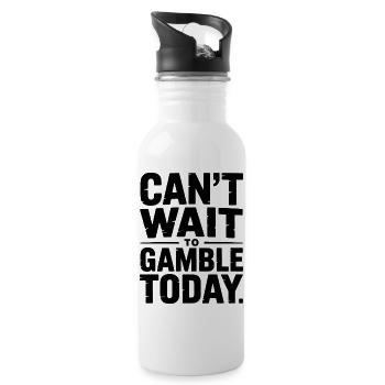 J’ai hâte de jouer aujourd’hui - Funny Casino Meme - Gourde avec paille intégrée - blanc - Droite