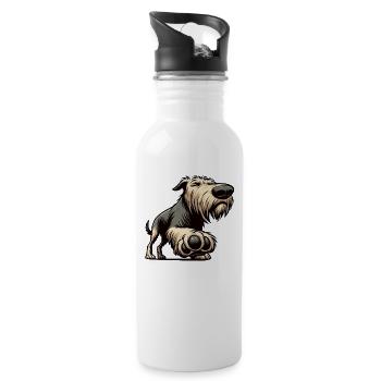 Talk to the paw Irish Wolfhound Wolfhound Wolfhound - Water bottle with straw - white - Right