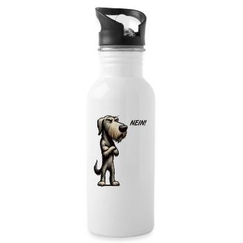 No Irish Wolfhound Wolfhound Owner - Water bottle with straw - white - Right