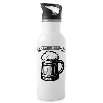 Ein Prosit der Gemütlichkeit - Trinkflasche mit integriertem Trinkhalm - Weiß - Rechts