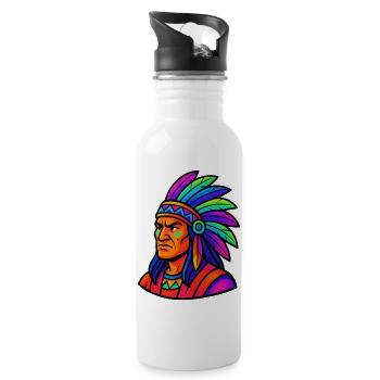 Chief Indian Comic - Water bottle with straw - white - Right