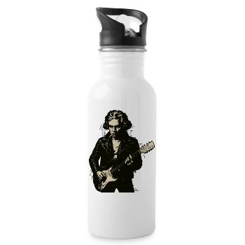 Beethoven as modern rock star - Water bottle with straw - white - Right