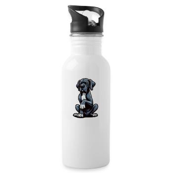 Parle au Paw Great Dane - Gourde avec paille intégrée - blanc - Droite