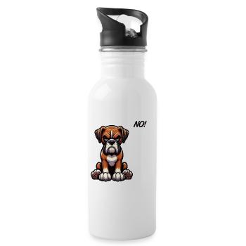 No Boxer Boxer Holder Boxer Dog Boxer Owner - Water bottle with straw - white - Right