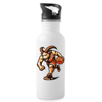 Horned Goat Hoopster - Trinkflasche mit integriertem Trinkhalm - Weiß - Rechts