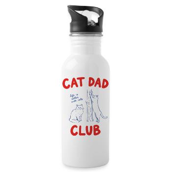 Cat Dad Club Life Is Better With Cats - Water bottle with straw - white - Right